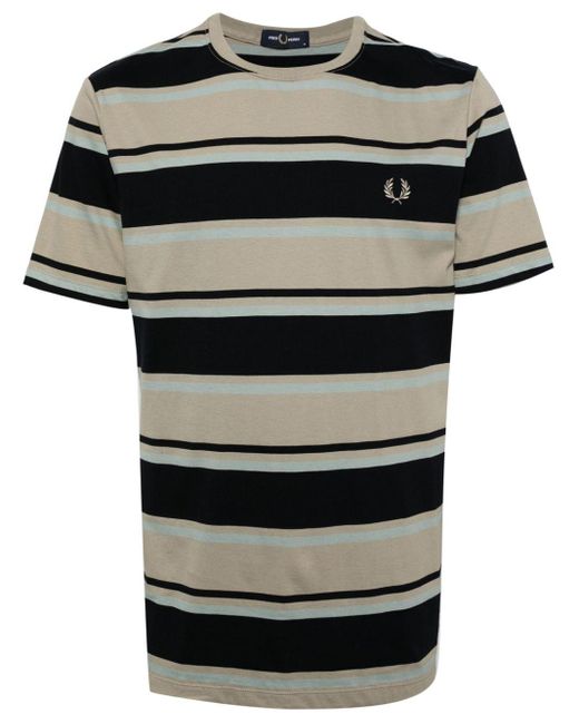 Fred Perry Black Embroidered-logo Cotton T-shirt for men