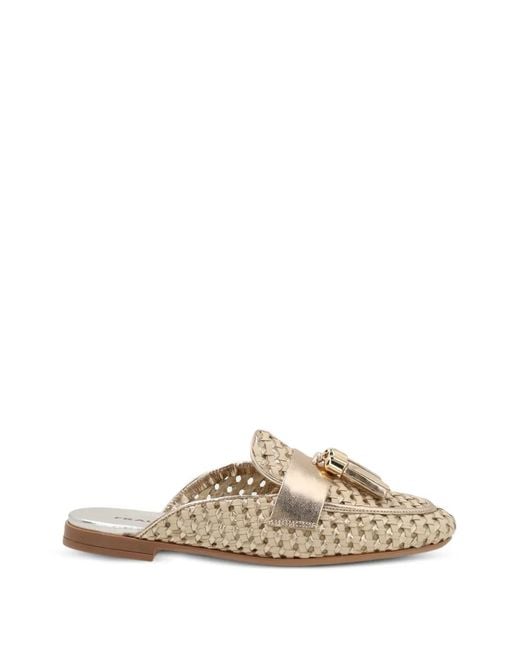 Frau Natural Woven Tassel-Detail Mules