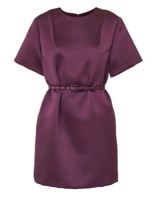 Carolina Herrera Purple Belted Mini Day Dress