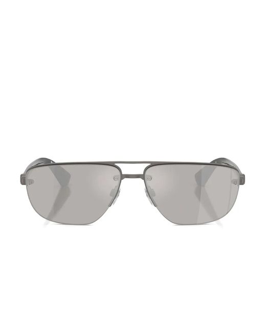 Burberry Gray Rectangle-Frame Sunglasses for men