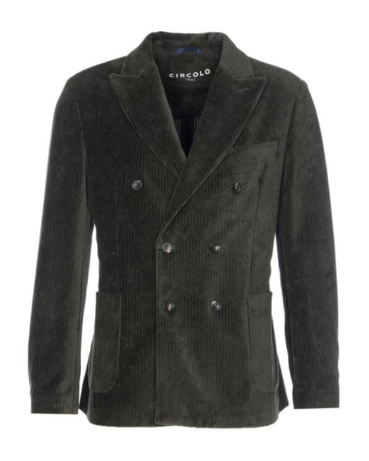 Circolo 1901 Ribfluwelen Blazer in het Black voor heren