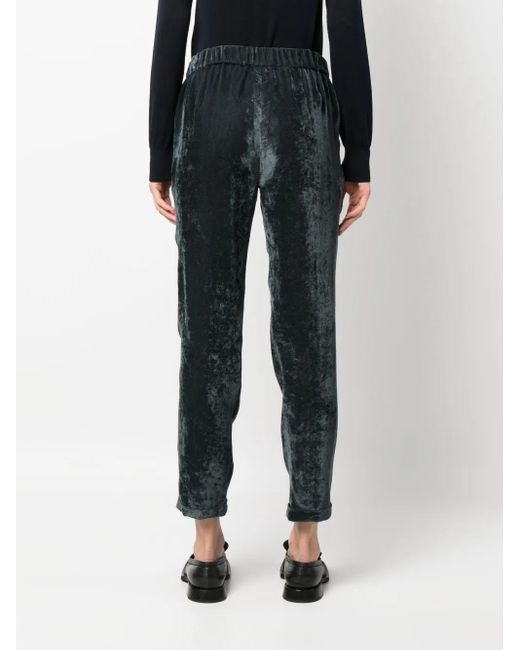 Fabiana Filippi Black Drawstring-Waist Velvet Trousers
