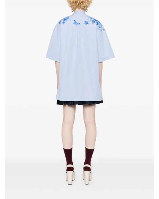 Gucci Popeline Jurk in het Blue