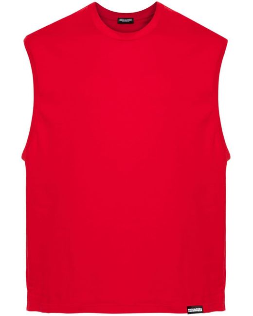 DSquared² Red Sleeveless Stretch T-shirt for men