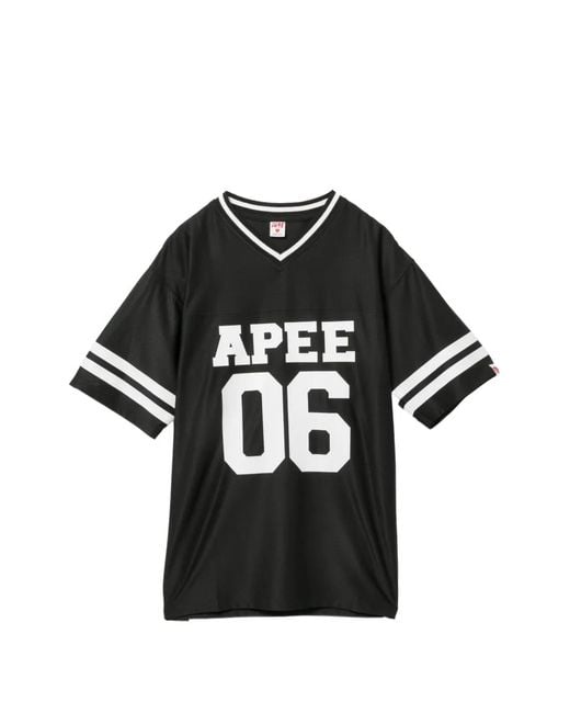 AAPE BY A BATHING AP Black Logo-Print Mesh T-Shirt