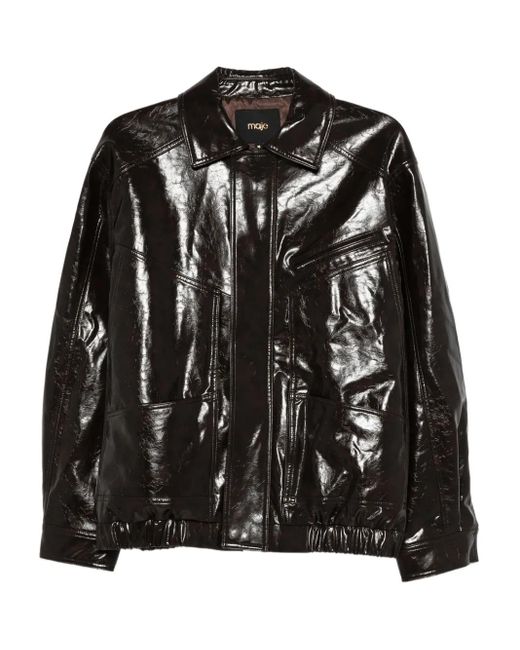 Maje Black Cuffed Panelled Jacket