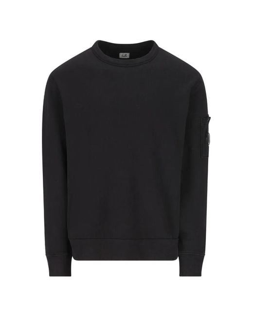 C P Company Black Cotton Sweatshirt for men