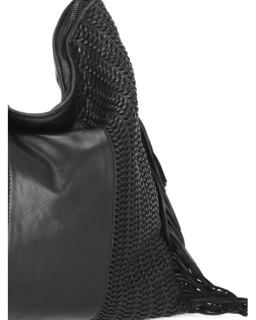 Reptile's House Black Vasia Braided Leather Tote Bag