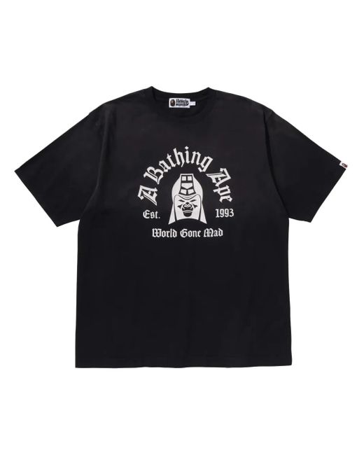 A Bathing Ape Black Logo-Print T-Shirt for men