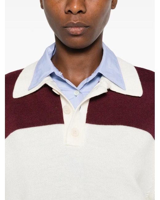 A.P.C. Purple Luis Striped Polo Sweater