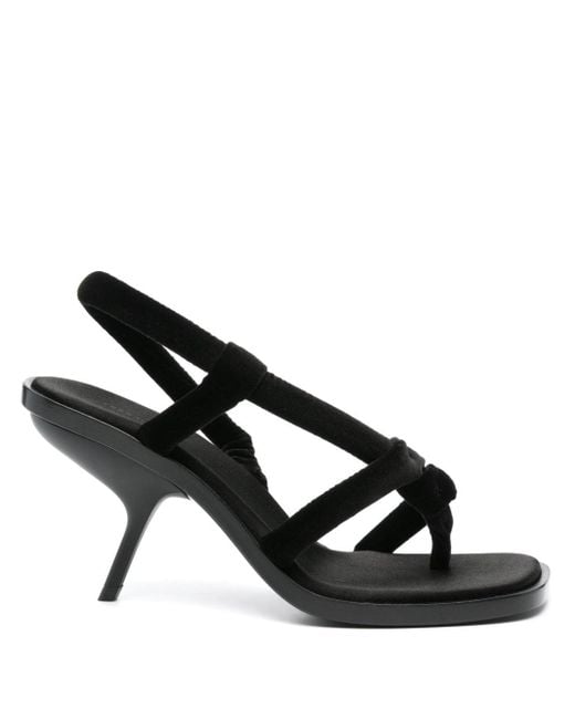 Ferragamo Black 85mm Velvet Sandals