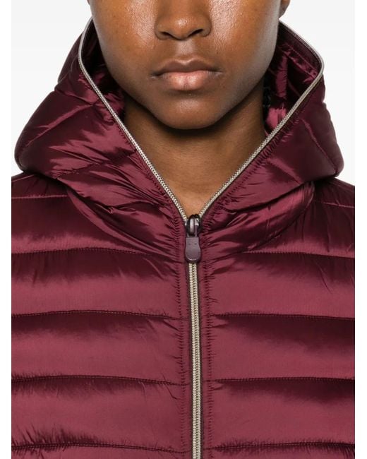Save The Duck Red Alexis Hooded Zip-Up Jacket