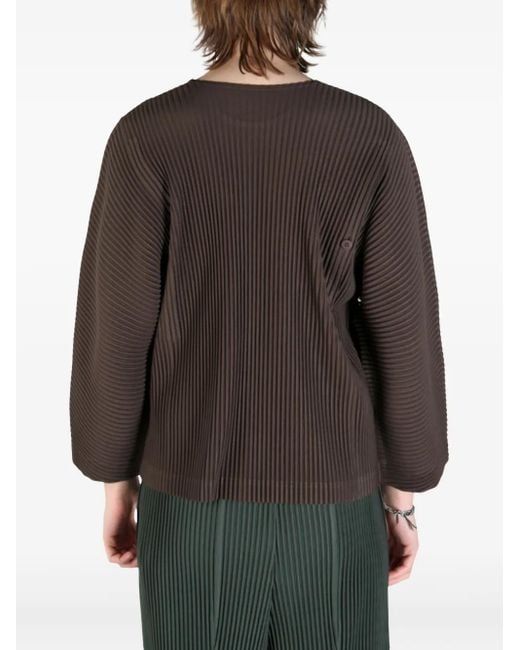 Homme Plissé Issey Miyake Brown Pleated Jumper for men