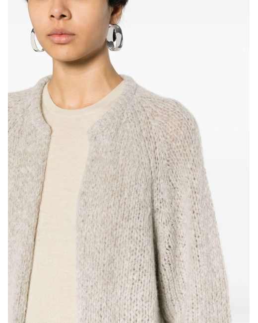 Frenckenberger White Open-front Cashmere Cardigan
