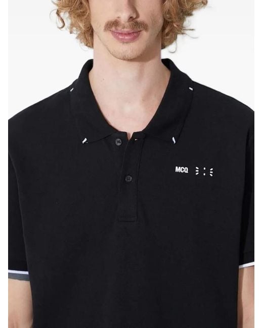メンズ McQ Alexander McQueen ロゴ ポロシャツ Black