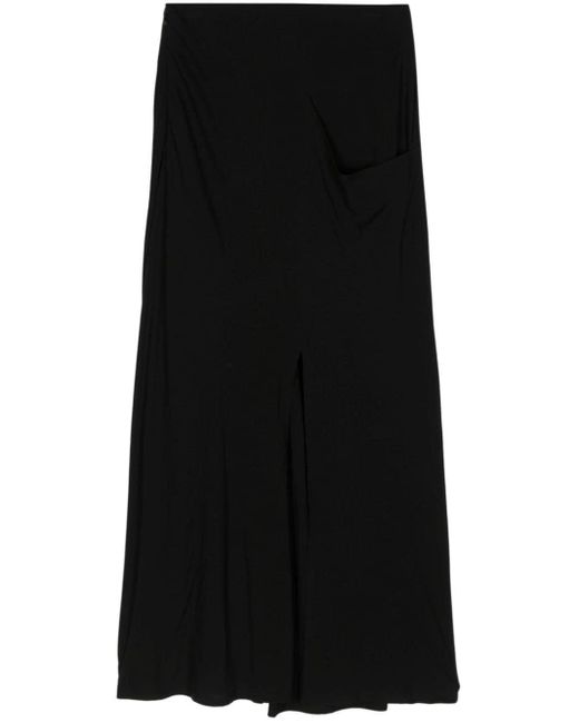 Yohji Yamamoto Black A-line Midi Skirt