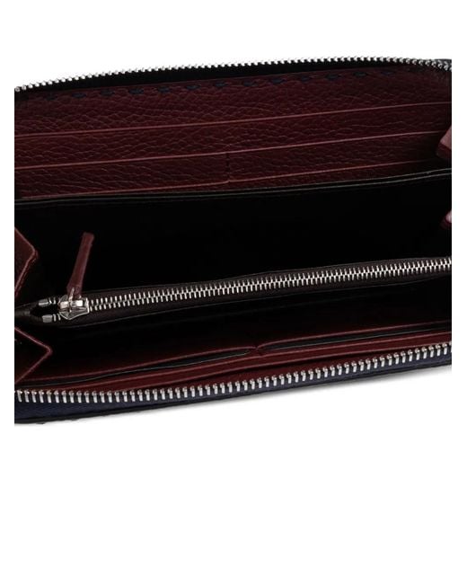 Fendi Blue Zip Leather Wallet for men