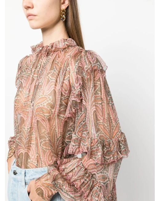 Blusa Con Stampa Paisley di Etro in Pink