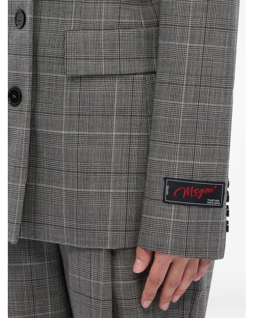 MSGM Geruite Blazer in het Gray