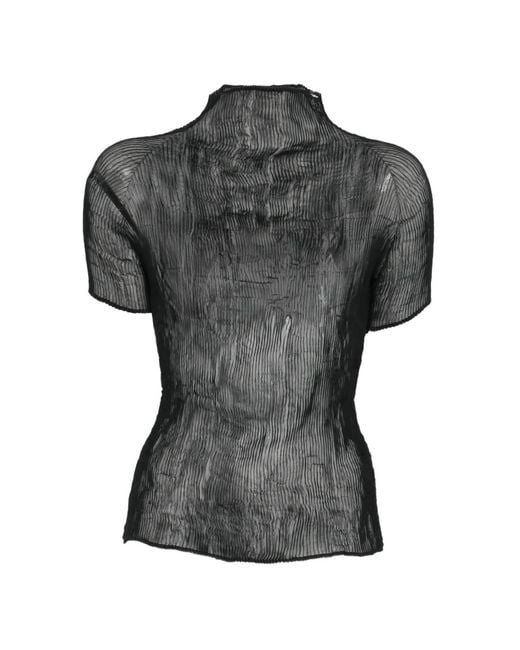 Issey Miyake Black Pleated Top