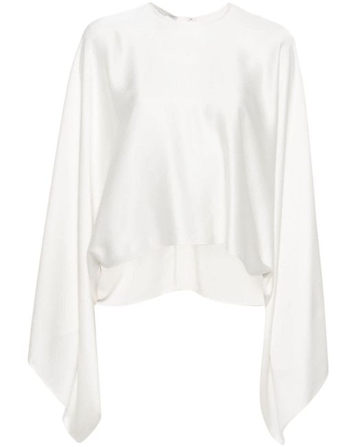 Blouse en satin à design drapé Stella McCartney en coloris White