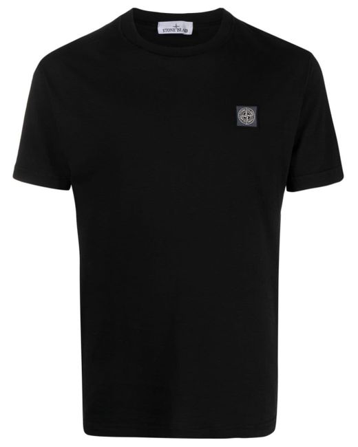 Stone Island T-Shirt mit Kompass-Patch in Black für Herren