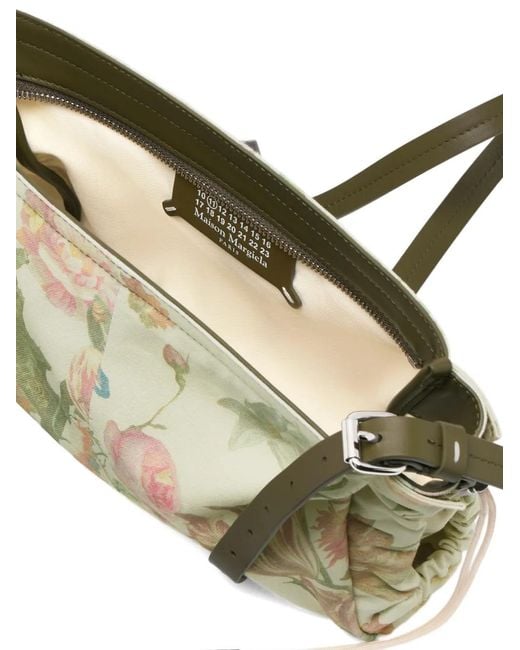 Maison Margiela Metallic Floral Drawstring Messenger Bag