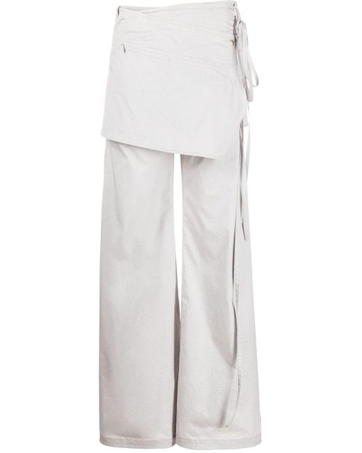 Pantalon à jupe portefeuille superposée Low Classic en coloris White