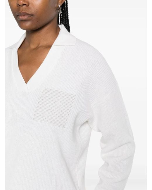 Jersey de canalé con cremallera Peserico de color White