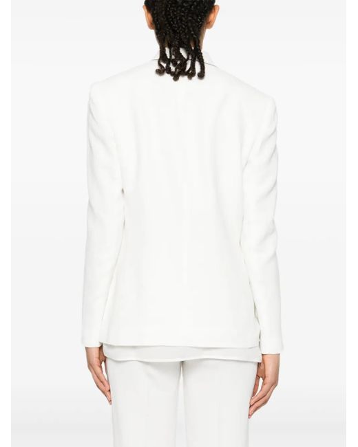 Brunello Cucinelli White Layered Single-breasted Blazer