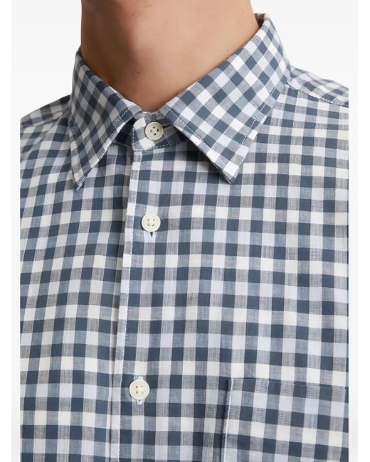 Marc O' Polo Blue Check-Pattern Button-Up Shirt for men