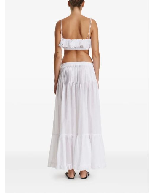 Pink White Ruffled Top