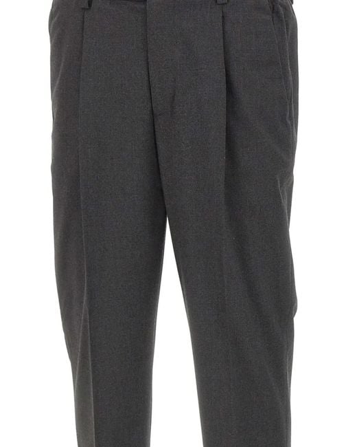 Devore Gray Pleated Trousers for men