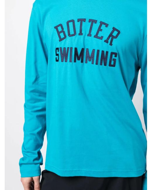 BOTTER Blue Logo-Embroidered Organic Cotton T-Shirt for men