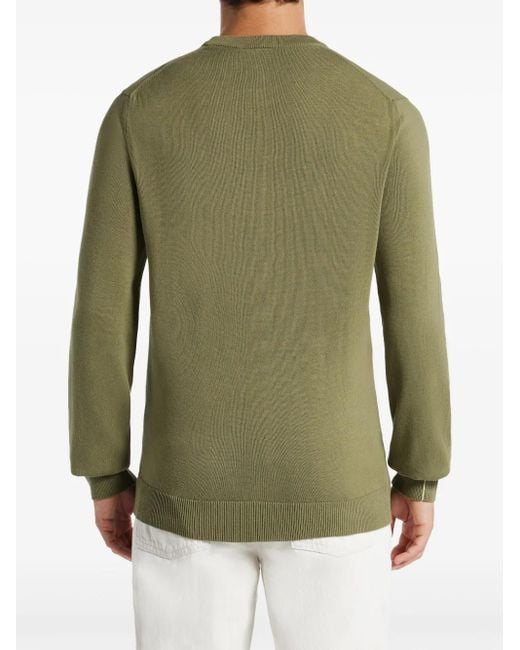 Pull En Coton À Patch Logo Lacoste pour homme en coloris Green