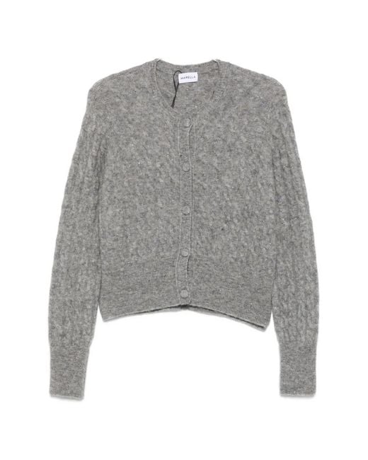 Marella Gray Cable-Knit Cardigan