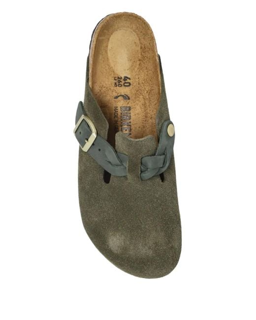 Slippers Boston Con Fibbia di Birkenstock in Green