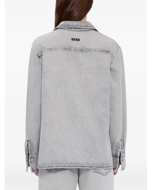 MSGM Gray Patch Pocket Tie Shirt