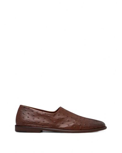 Marsèll Brown Stesa Ostrich-Effect Panelled Loafers for men