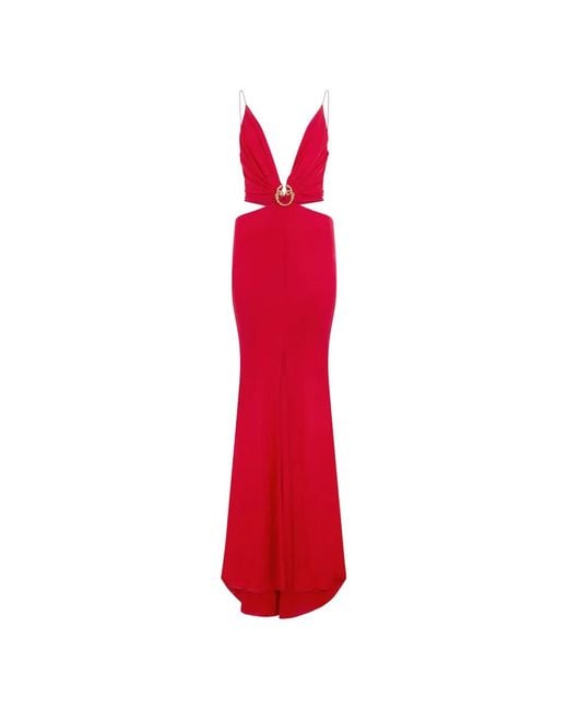 Roberto Cavalli Red Cut-Out Maxi Dress