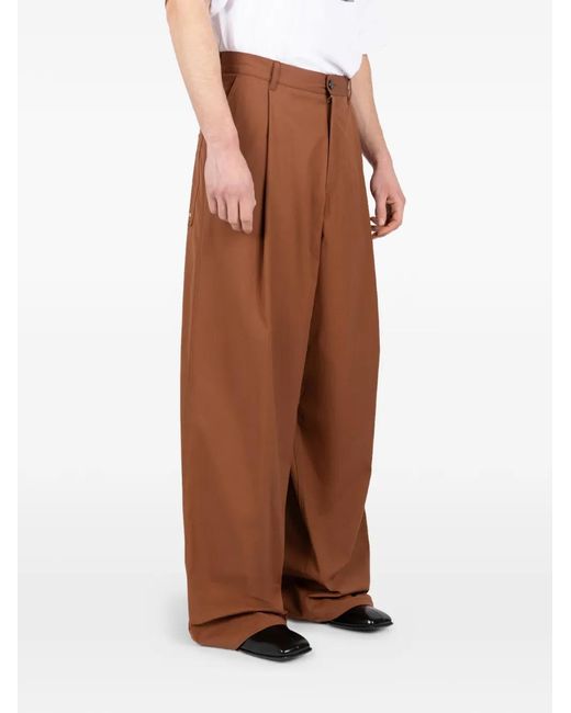 Societe Anonyme Brown Pleated Wide Trousers
