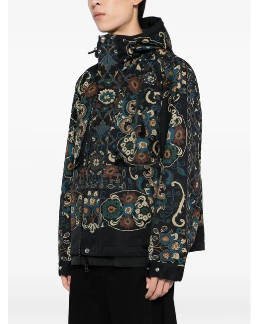 Sacai Black Printed Jacket for men