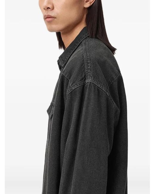 AllSaints Black Fenton Pocket Shirt for men