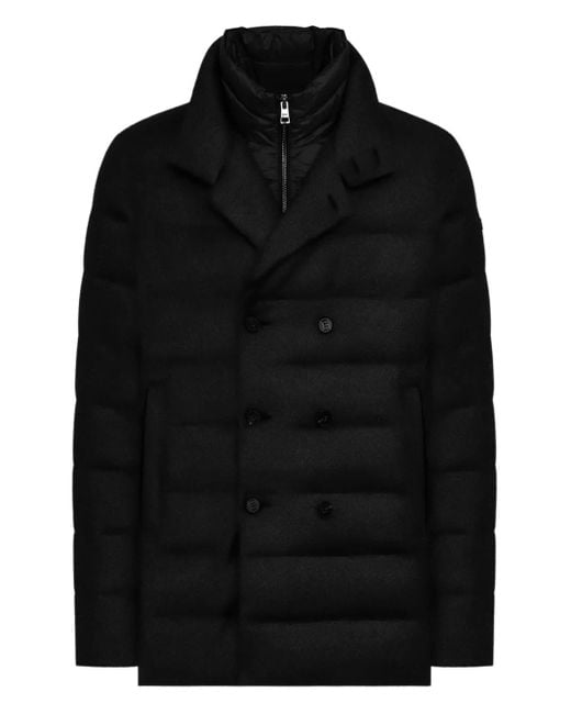 DUNO Black Double-Breasted Quilted Jacket for men