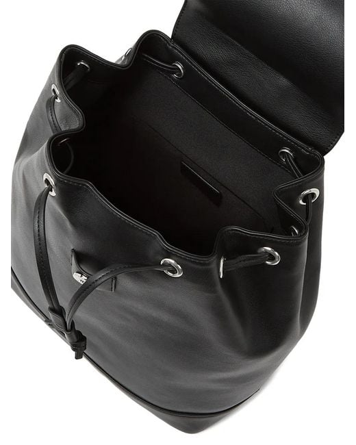 Karl Lagerfeld Black Small Logo-Plaque Backpack