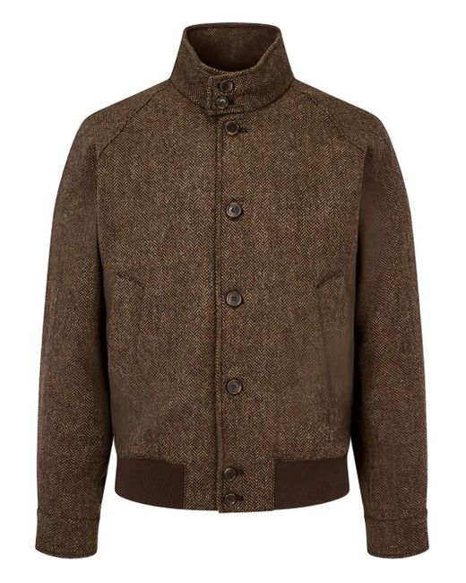 MAN ON THE BOON. Brown Harrington Jacket for men