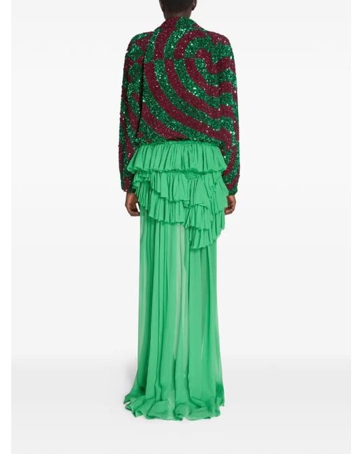 Dries Van Noten Green Sequinned Jacket