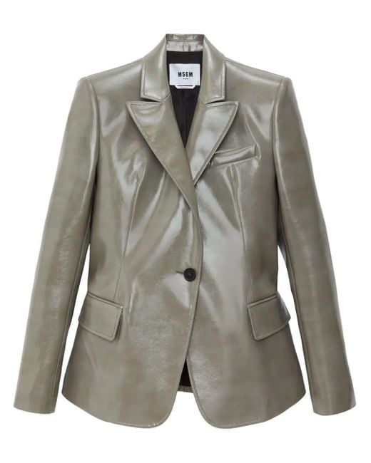 MSGM アニマルフリーレザー ジャケット Gray
