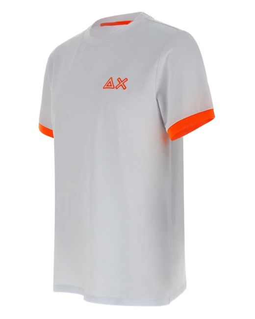Sun 68 Gray Contrasting-Trim T-Shirt for men