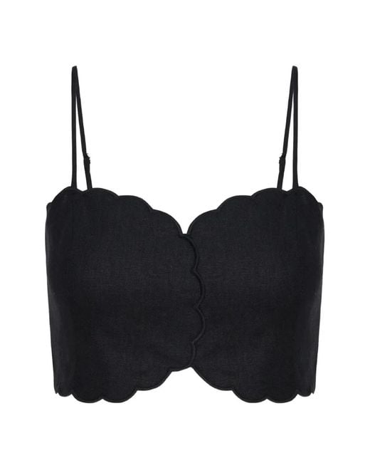 Hevron Black Delilah Scalloped Top